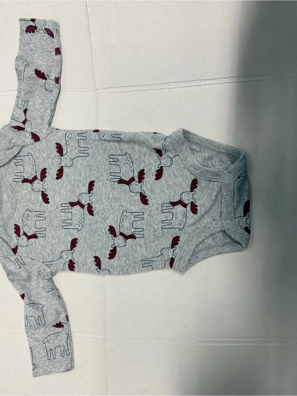 Carter's Gray Baby Bodysuit with Red Moose Accents